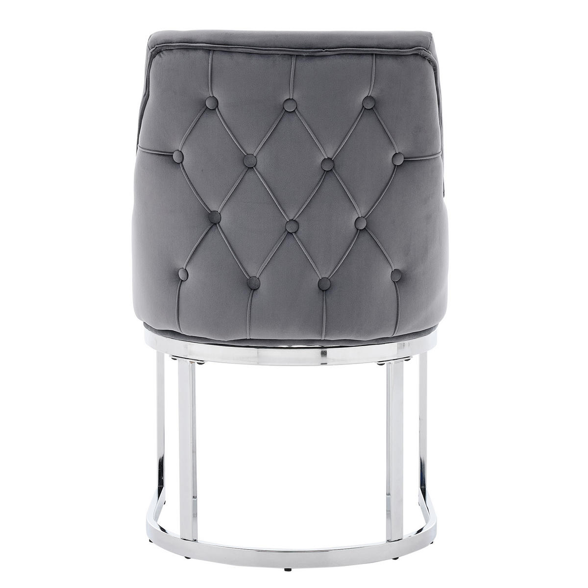 ESSZIMMERSTÜHLE 2er-Set Samt Silber Metall Grau - Silberfarben/Grau, Textil (59/89/55cm) - FLIEKS