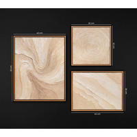 GEMÄLDE Spuren des Windes Schattenfugenrahmen Eichefarben 3-teilig - Eichefarben, Holz (80/60cm) - YS-art gallery