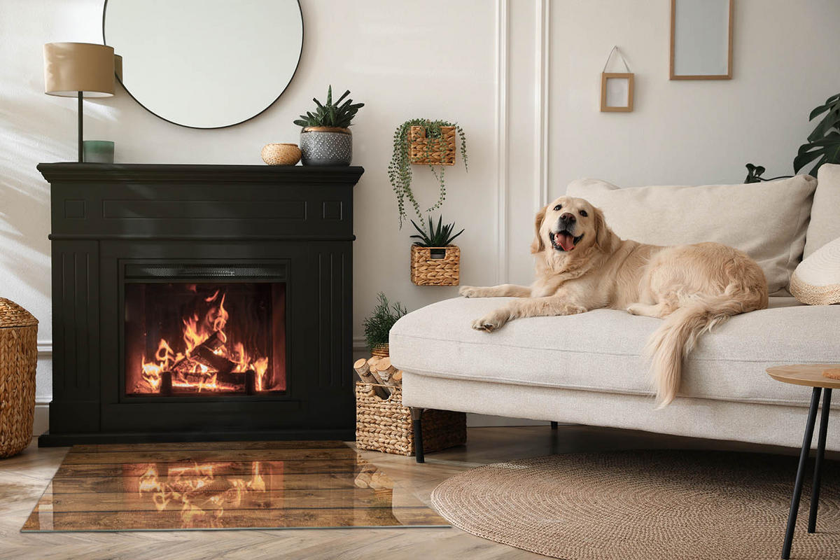 GLASPLATTE für Kamin 100x70 cm - Braun, Glas (100/70/0.4cm) - TULUP