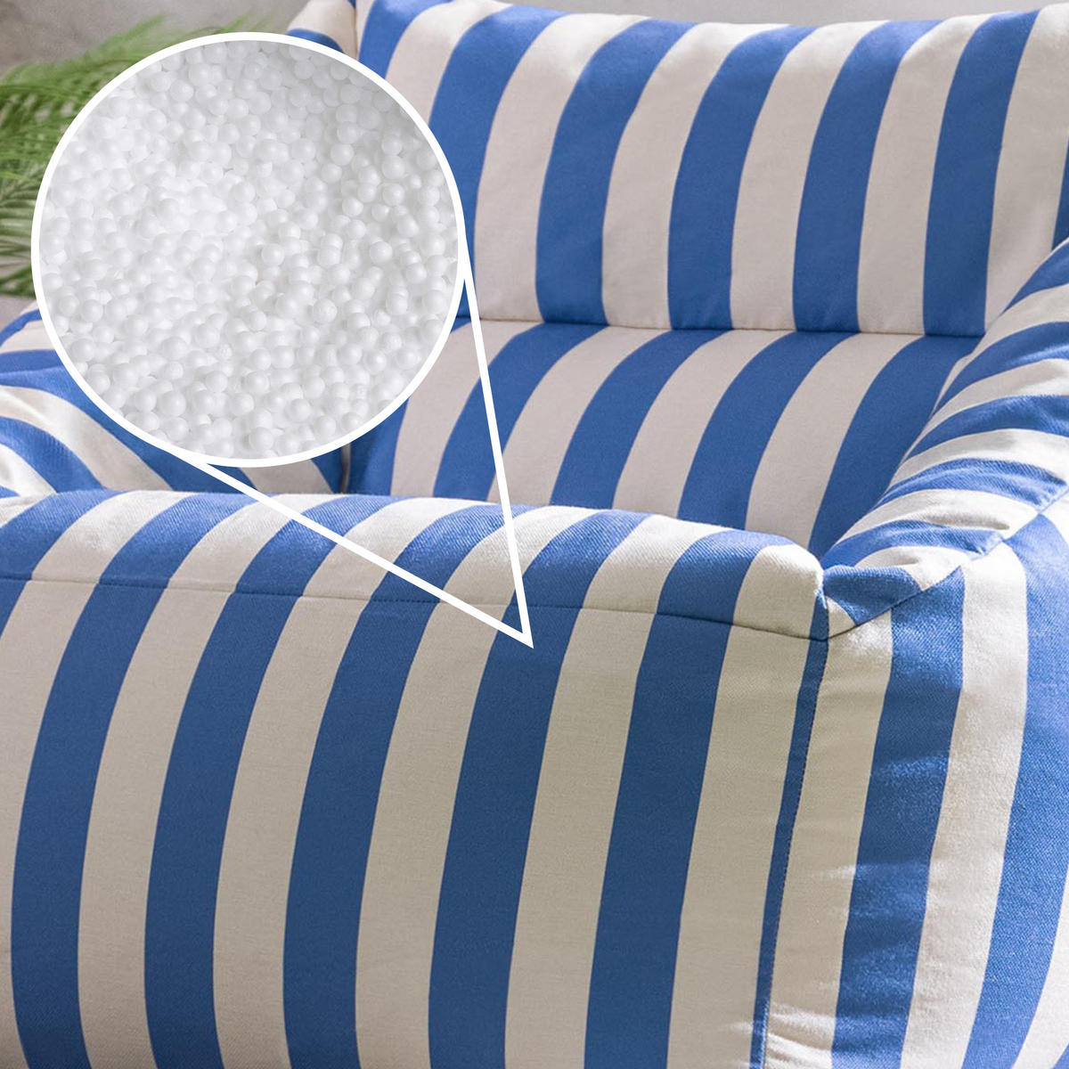 SITZSACK Sessel Natalia Streifen - Blau, Textil (97/73/84cm) - icon