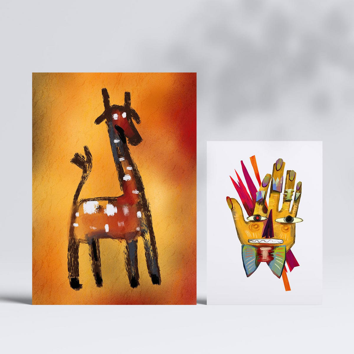 POSTER Set Mit 6 Auffällt 3 In Tiere Zusammenfassungen A3 & A4 Rahmenlos - Klar, Papier (29/3cm) - Nacnic