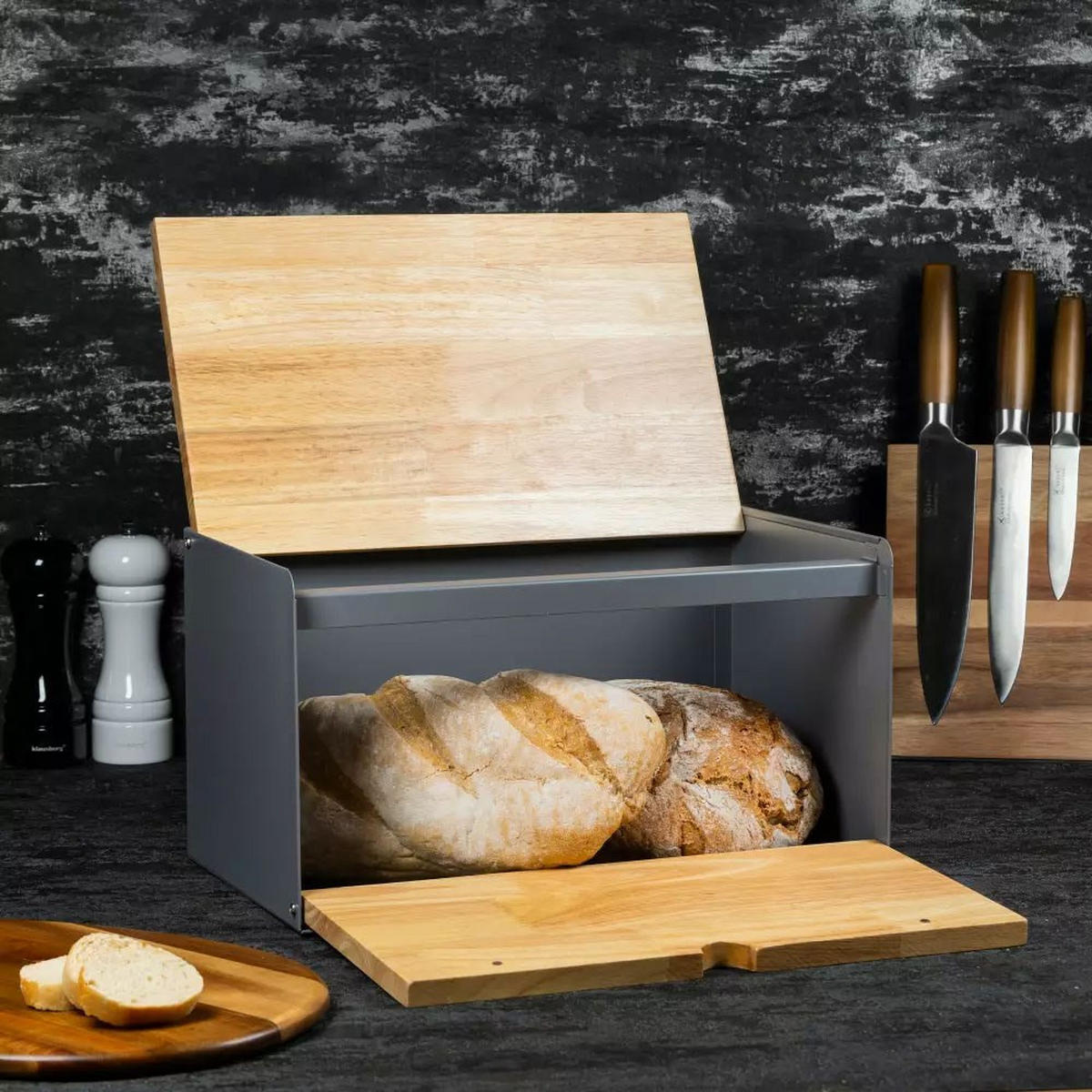 BROTKASTEN Braun 35.5/21.5/19.5 cm KB7395 - Braun, Holz (21.5/19.5/35.5cm) - Klausberg 