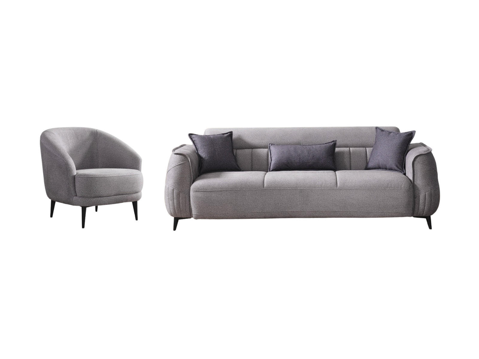 XXXLutz Sitzgarnitur Grau 180x85x104 cm