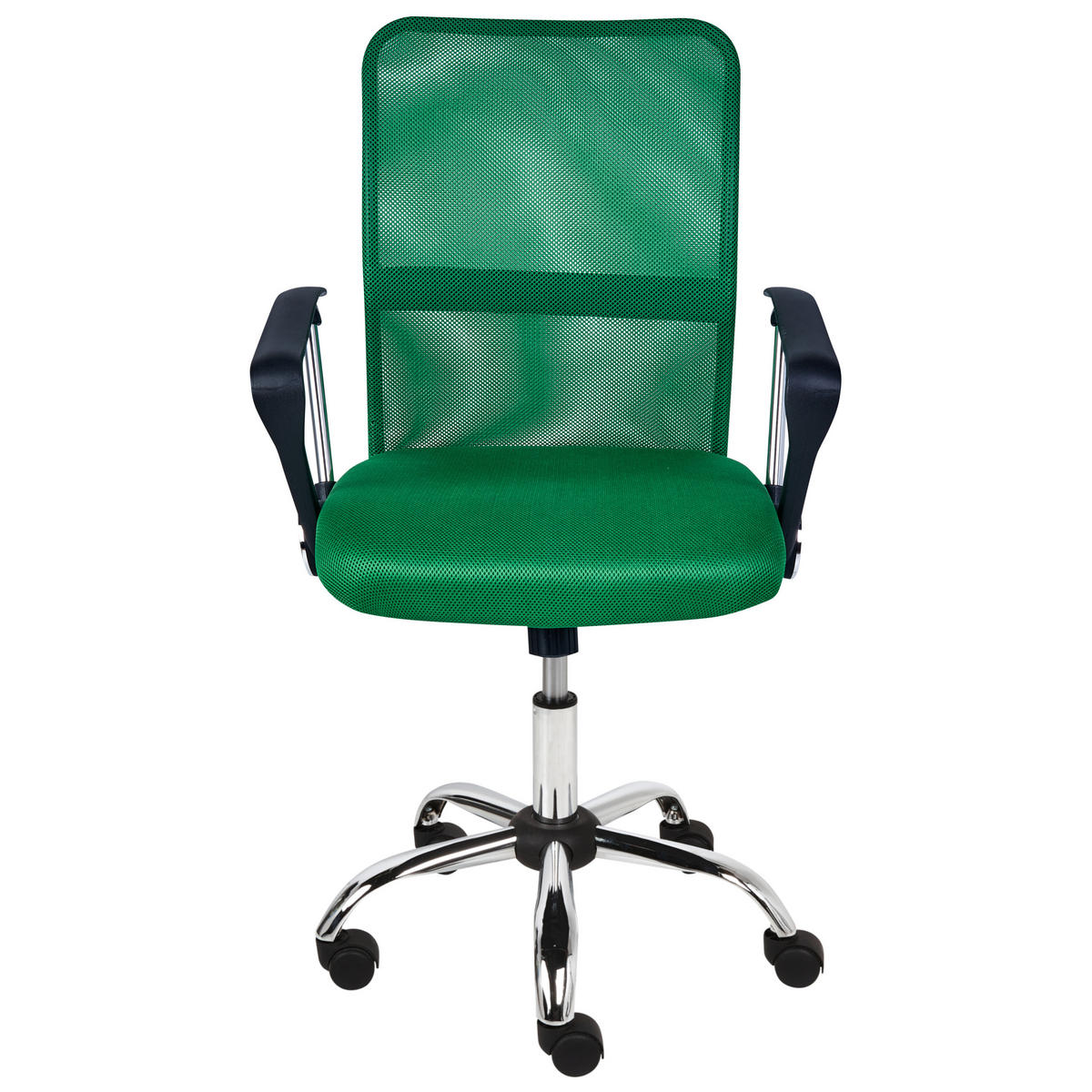 BÜROSTUHL Grün Best - Silberfarben/Schwarz, Textil (55/94/55cm) - Beliani