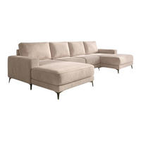 ECKSOFA VALTOR 320 cm x 185 cm – Stoff: VELUTTO Beige 2 Farbe: Beige - Beige, Textil (320/185cm) - A&J MöbelLand