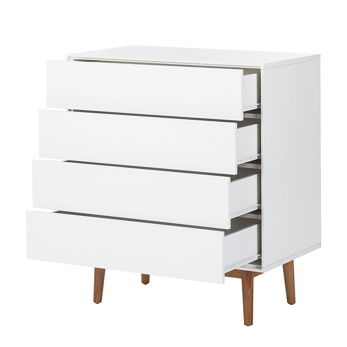 KOMMODE - Eichefarben/Weiß, Eichenholz/Holz (80/90/45cm) - home24
