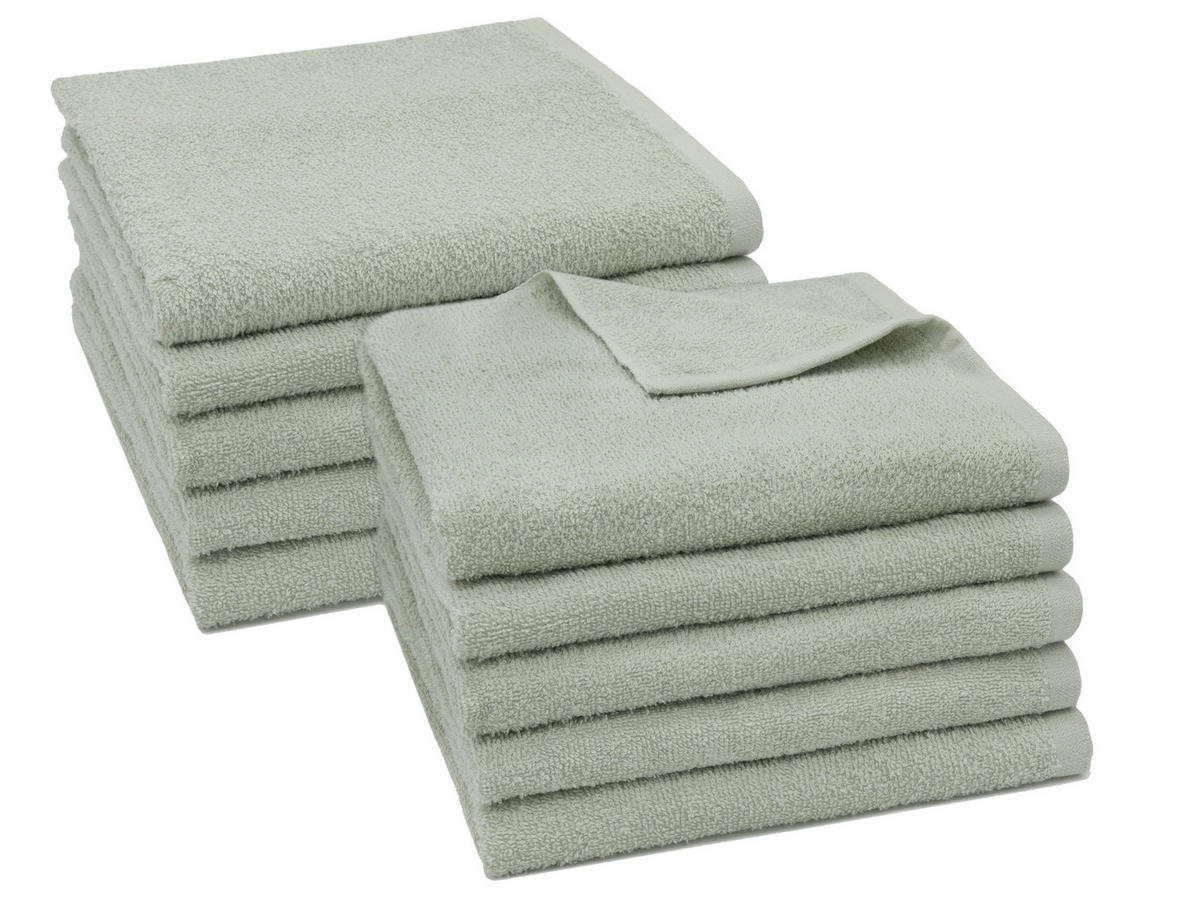 HANDTÜCHER, 10er-Set, 50x100 cm, 80% Baumwolle, 20% Polyester, Grau - Grau, Naturmaterialien (50/100cm) - Zollner