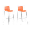 BARHOCKER 2er Set Kunststoff orange - Chromfarben/Orange, Kunststoff/Metall (43/100/48cm) - CLP
