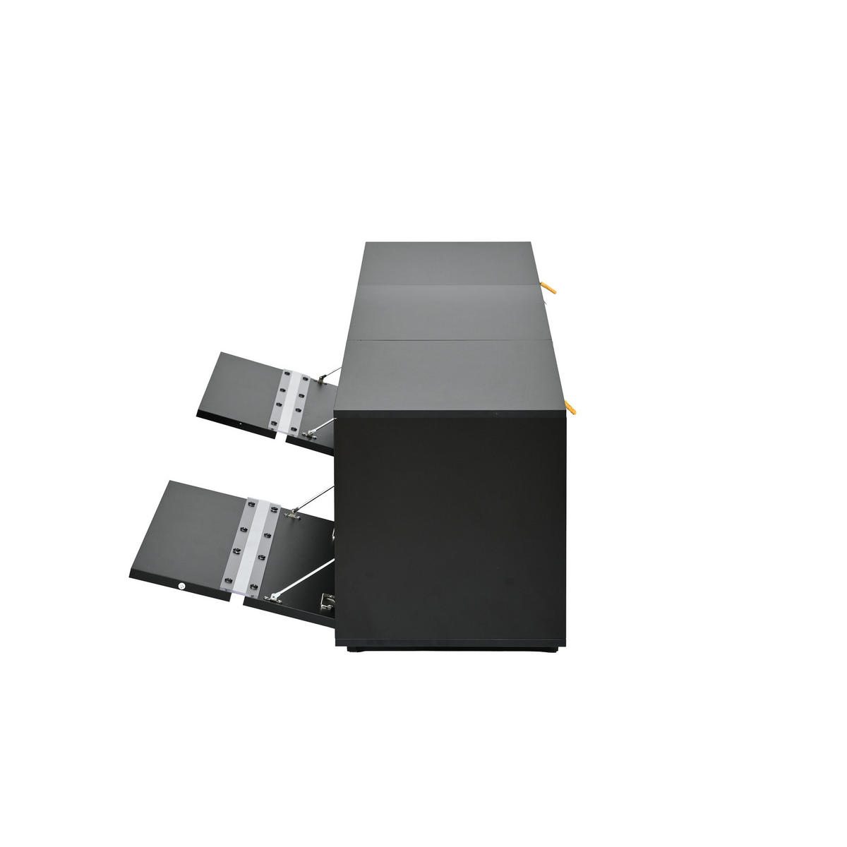 TV-LOWBOARD 160x35x44.5cm Schwarz mit LED und 2 Türen - Schwarz, Holzwerkstoff (160/44.5/35cm) - FLIEKS