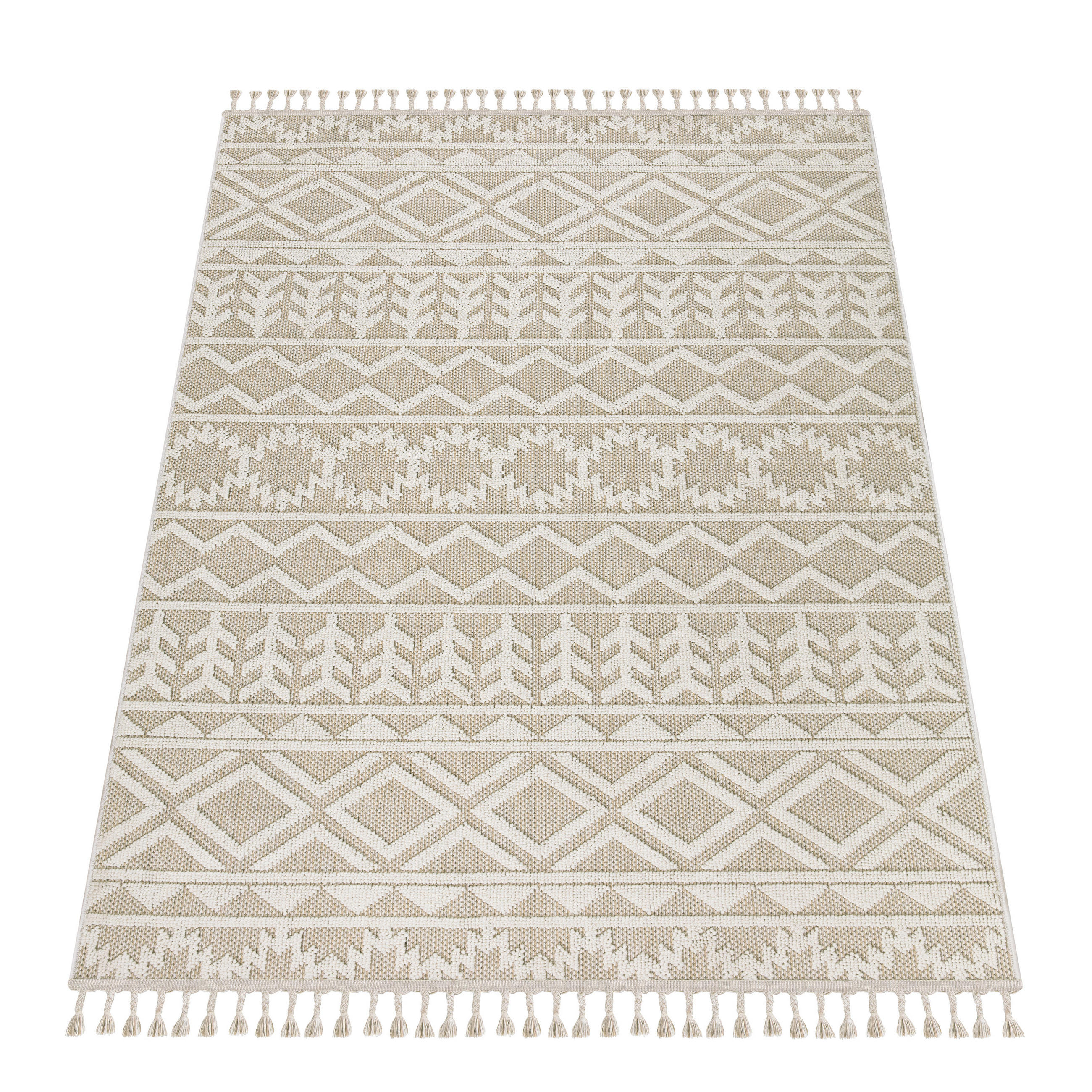 Paco Home Kurzflorteppich Creme 160x220 cm