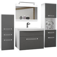 BADMÖBEL Badezimmer Grau Matt - Grau, Holz (140/113/40cm) - B BELINI GROUP