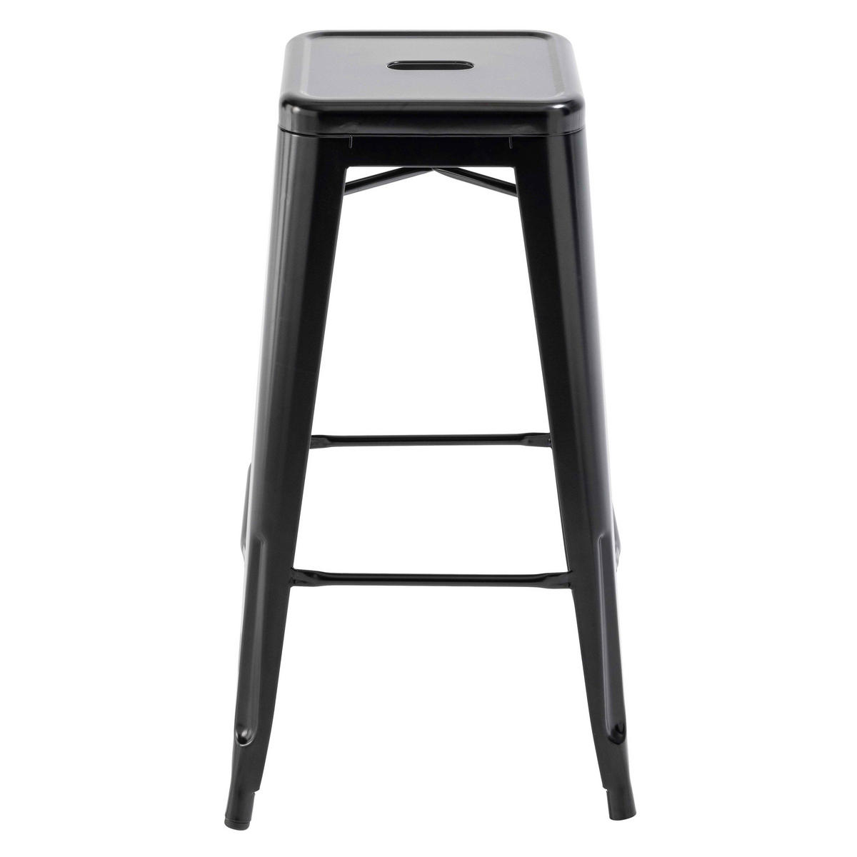 HOCHSTUHL 4-tlg., Schwarz - Schwarz, Metall (43/76/43cm) - Oviala