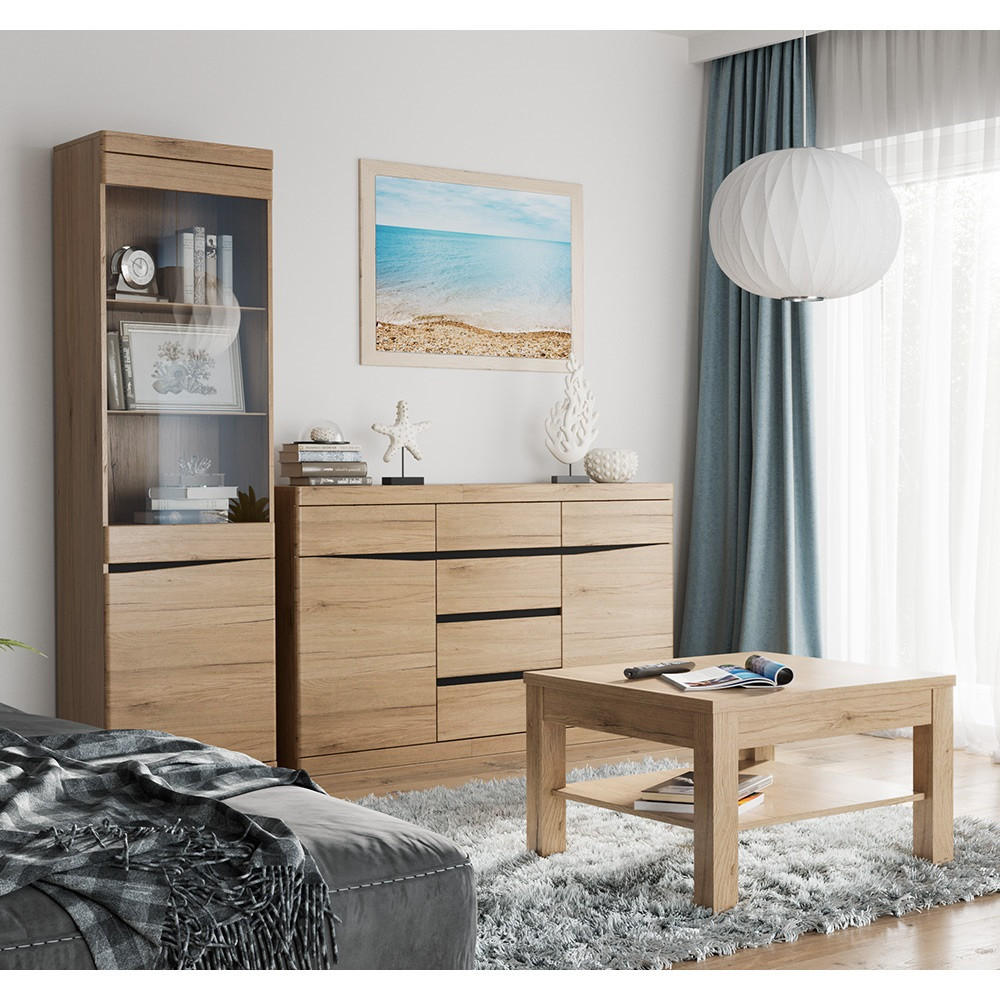 WOHNZIMMER-SET 3-TLG. Sanford-129 - Braun, Holzwerkstoff (279/197/75cm) - Lomado