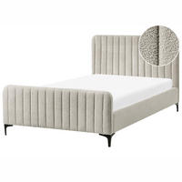 BETT mit Lattenrost 120/200 cm Beige Lunan - Beige/Schwarz, Textil (120/200cm) - Beliani