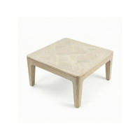 SOFATISCH LOIRE, Mango Massivholz, handgefertigt, Weiß-Mango, 60 x 60 x 32 cm - Beige/Weiß, Holz (60/60/32cm) - KADIMA DESIGN