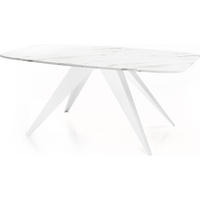 ESSTISCH Fatina rechteckig ausziehbar, Marmor Weiß 160-198/90/76 cm - Ecru/Weiß, Holzwerkstoff/Metall (160/80/76cm) - WFL GROUP