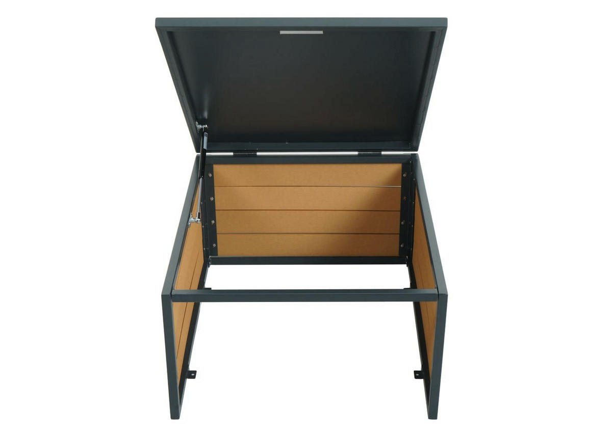 MÄHROBOTER-GARAGE mit Deckel 35x60x70cm WPC Metall Eiche-Optik - Eichefarben, Metall (60/35/70cm) - PROREGAL