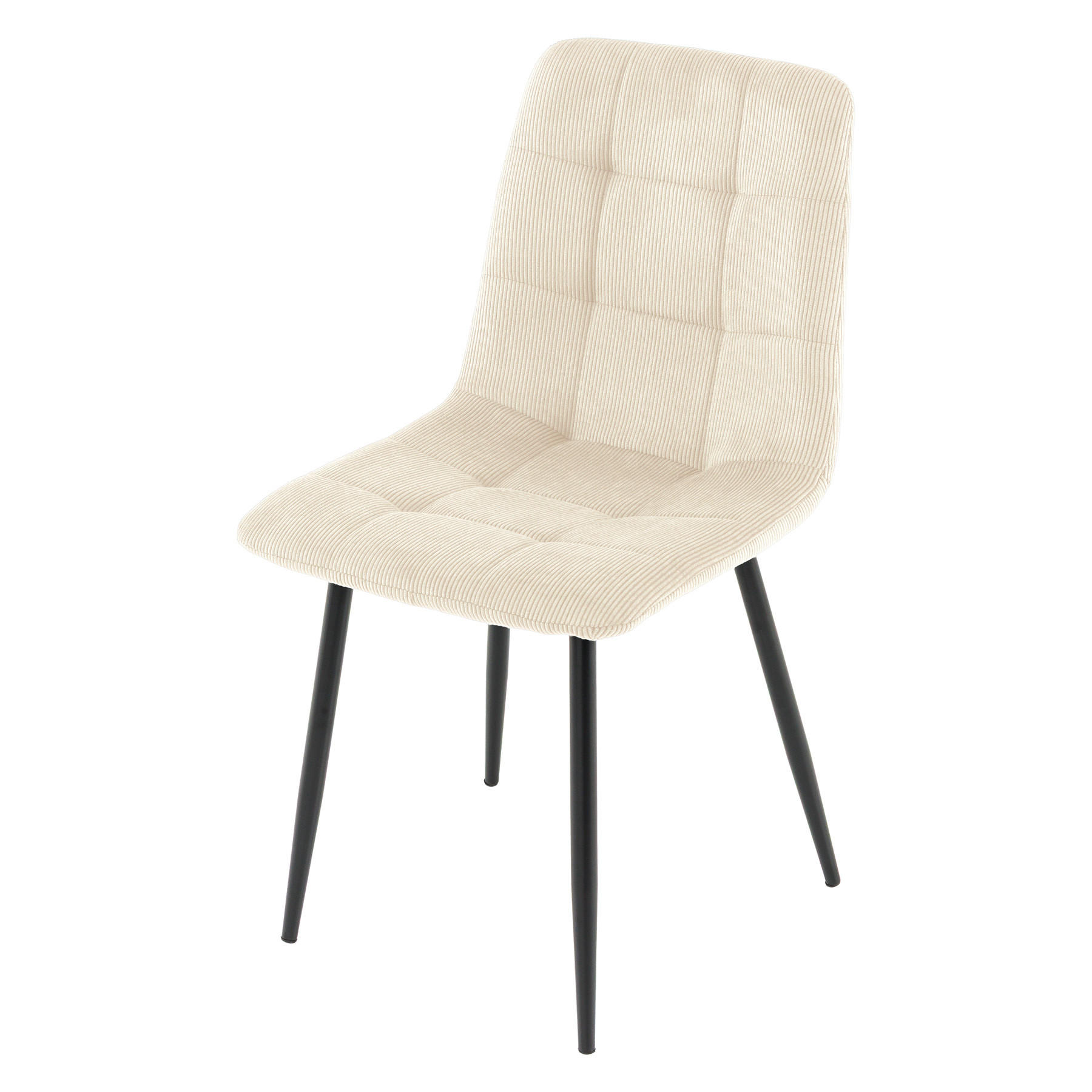 STUHL TRES CHIC Cord Beige 90 cm - Beige/Schwarz, Textil/Metall (44/88/52cm) - riess-ambiente