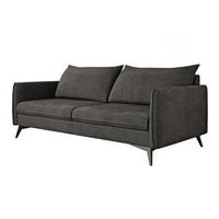 3-SITZER-SOFA Pulse Graphit Luxusmicrofaser - Graphitfarben/Schwarz, Holz/Textil (199/86/91cm) - S-Style Möbel