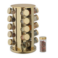 21-DIELNY stojan na korenie - viacfarebná, kov/sklo (23/33.5/23cm) - Relaxdays