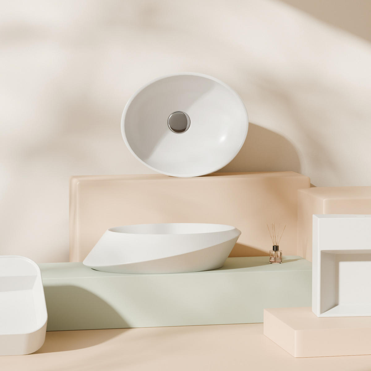 WASCHBECKEN mit pflegeleichter Oberfläche Weiß 35 / 27 / 11 cm - Weiß Hochglanz, Keramik (27/11/35cm) - EMKE