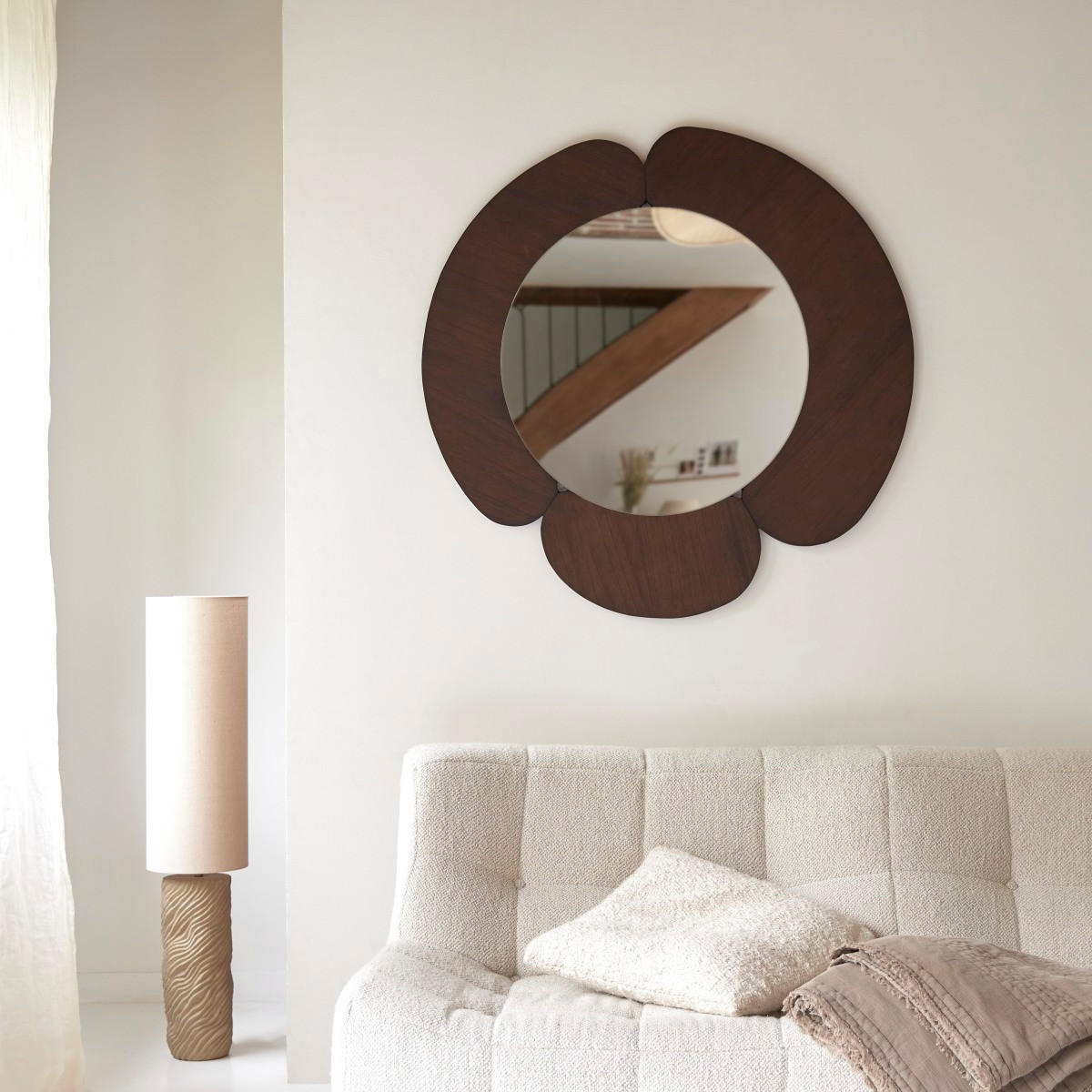 SPIEGEL Sara Braun aus Dunkles Mindiholz - Braun, Holz (110/110/3cm) - Tikamoon