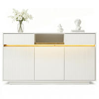 SIDEBOARD 140/85/40 cm Weiß aus Holz mit LED - Weiß, Holzwerkstoff (40/85/140cm) - OKMYHOME