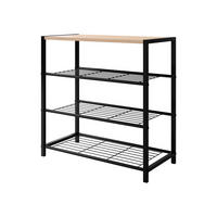 SCHUHREGAL Stonzi - Eschefarben/Schwarz, Metall (63/63/30cm) - MIRJAN24