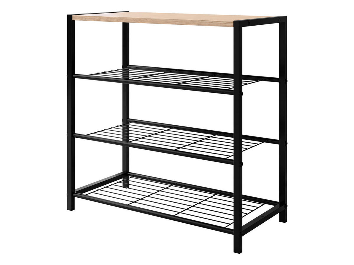 SCHUHREGAL Stonzi - Eschefarben/Schwarz, Metall (63/63/30cm) - MIRJAN24