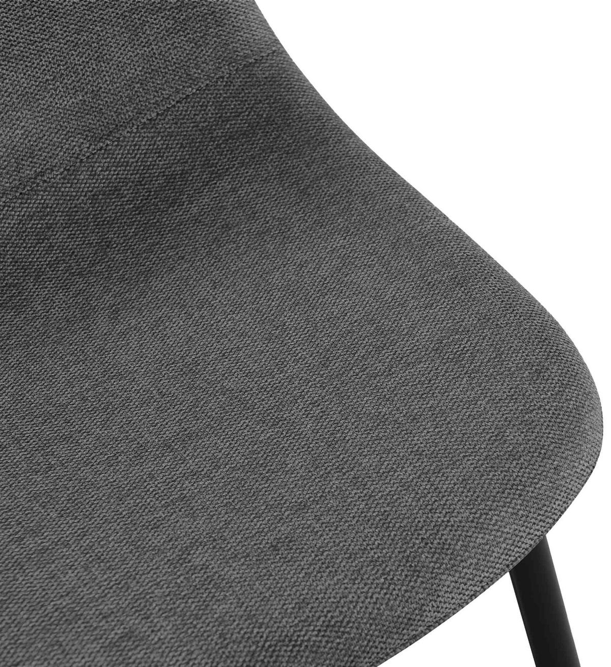 STUHL 4er Set Stoff Grau - Schwarz/Grau, Textil/Metall (44/88/51cm) - CLP