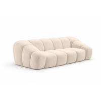 SOFA 3-Sitzer modular, Veloursstoff Bluvel, Creme, CROISSANT - Creme, Holz (240/72/115cm) - Kaiser Möbel