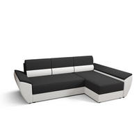 ECKSOFA L REBI L3 Rainbow 27/31 Rechts mit Schlaffunktion, Grau/Weiß - Weiß/Grau, Textil (251/140cm)