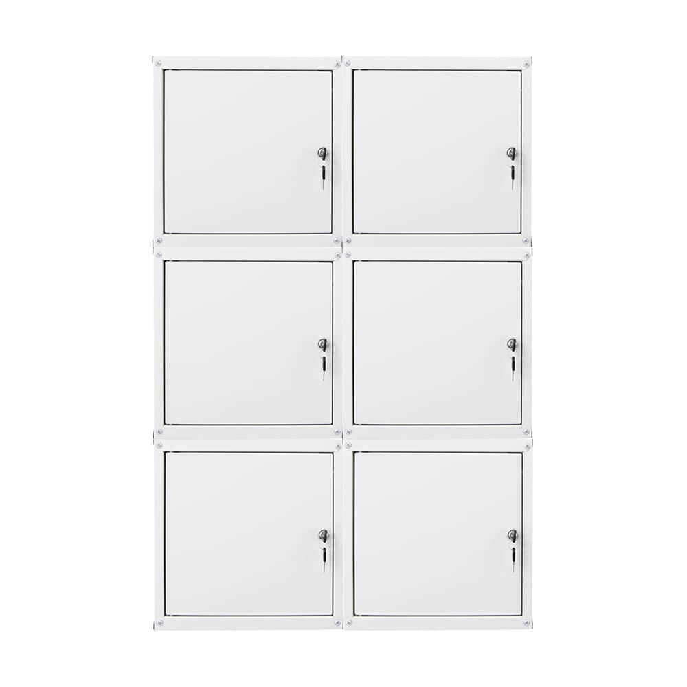 SCHLIESSFACHWÜRFEL Cubic 6er-Set 35x35x35 cm Grau - Grau, Metall (70/105/35cm) - PROREGAL