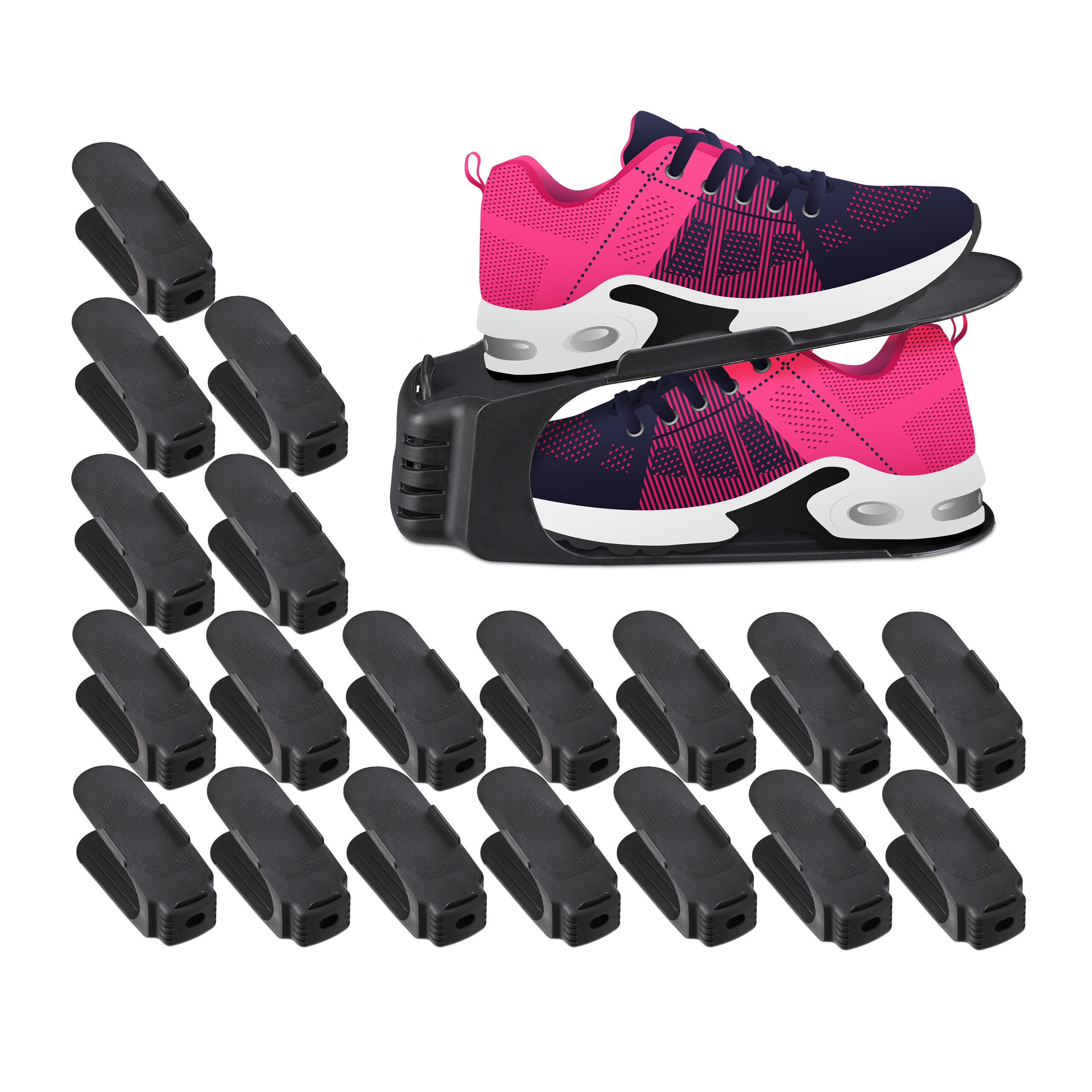 20XSTOHOVAČ bot - černá, plast (10/12.5/25cm) - Relaxdays