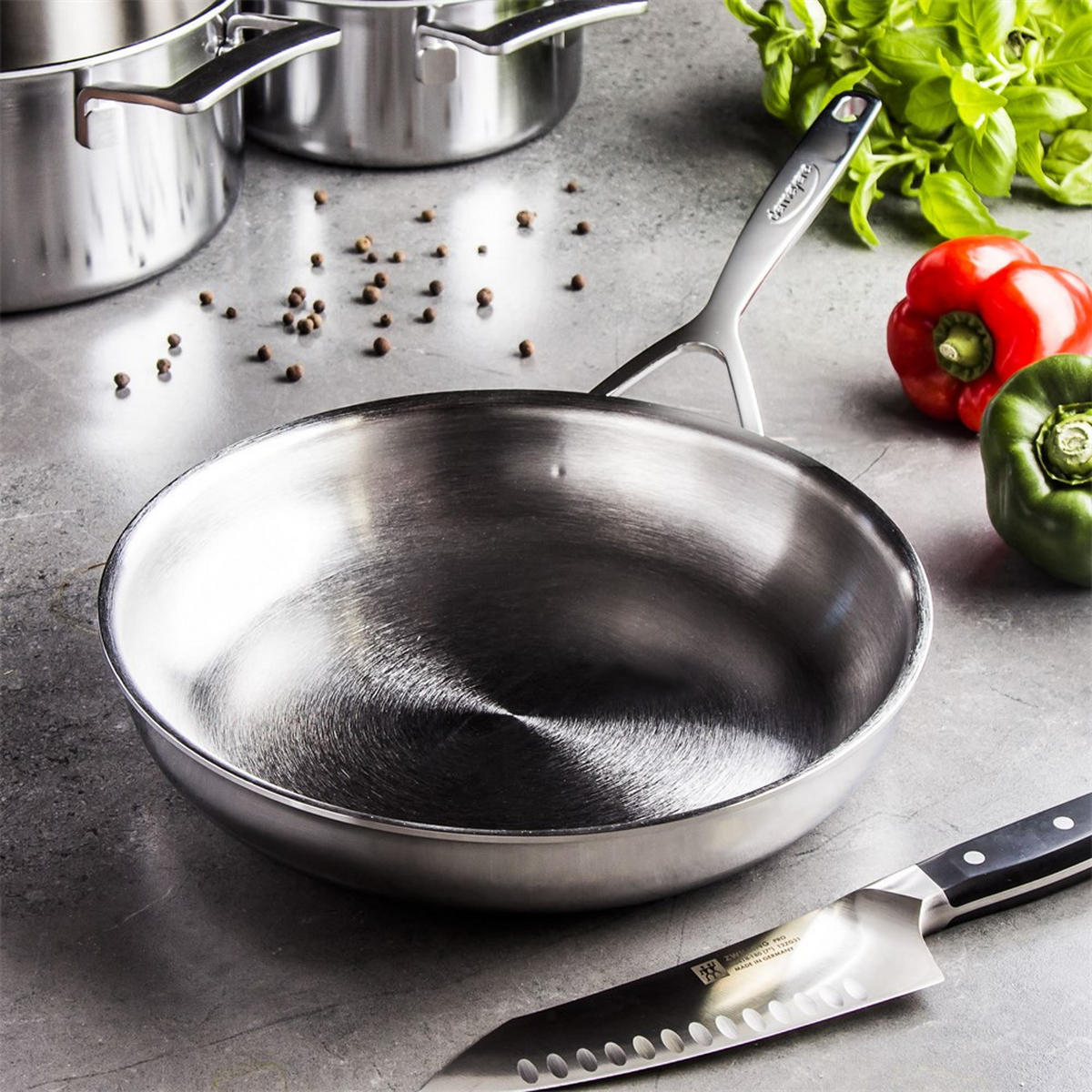 BRATPFANNE Multiline 7 ø 28 cm - Silberfarben, Metall (28cm) - Demeyere