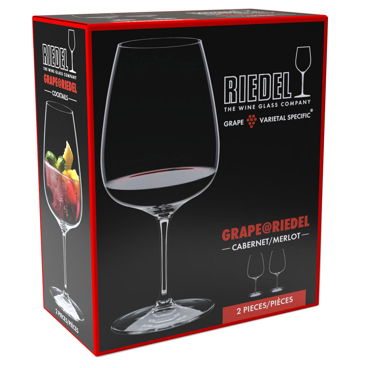 CABERNET / MERLOT / COCKTAIL WEINGLÄSER Grape transparent 830 ml 2er Set - Transparent, Glas (0.83L) - Riedel