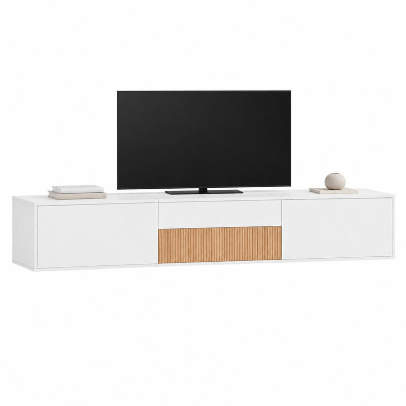 Beauniv Tv-Schrank Weiß 34x30x180 cm