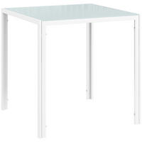 ESSTISCH Esszimmertisch Quadratischer Küchentisch für 4 Personen, Weiß - Weiß, Metall (75/75/75cm) - HOMCOM