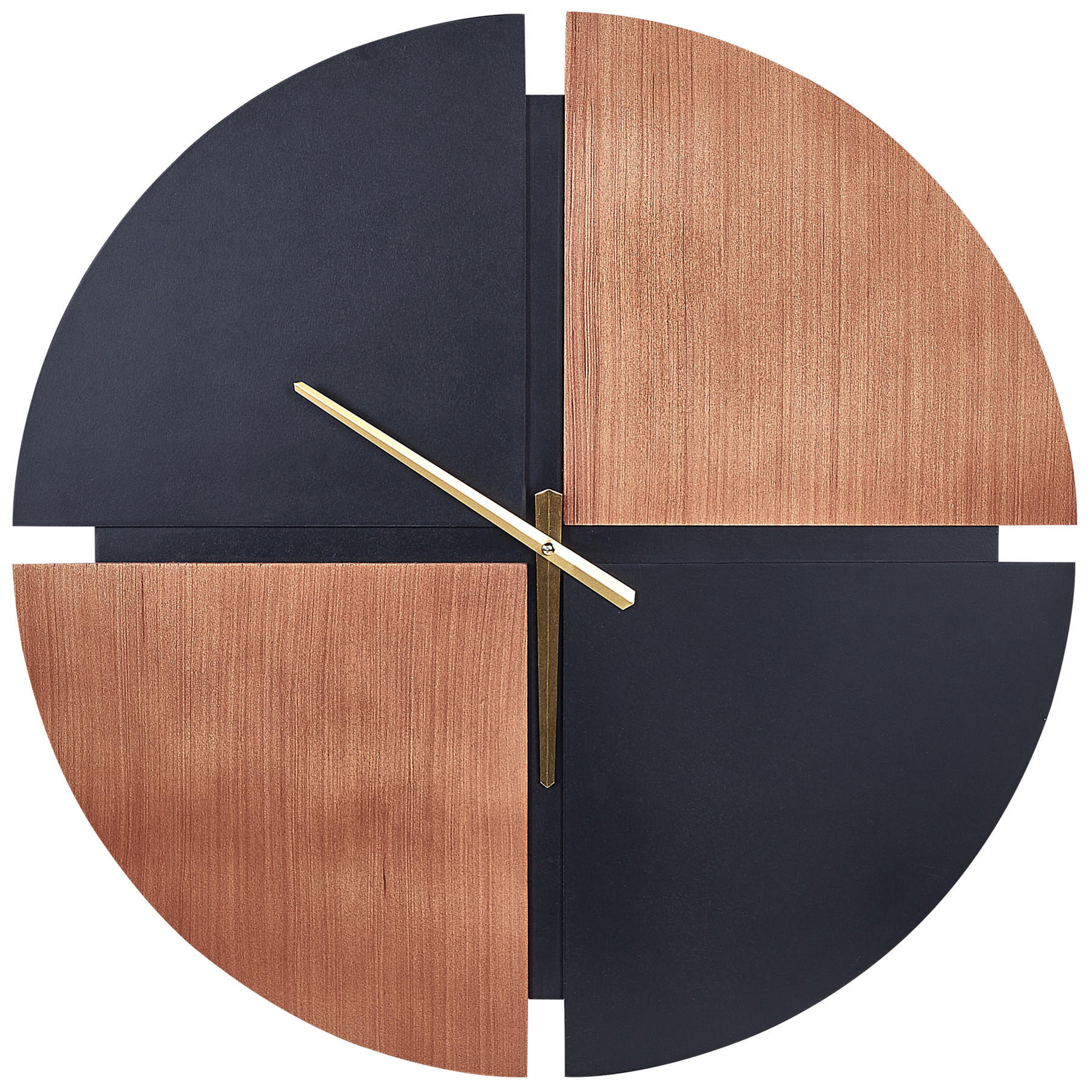 WANDUHR heller holzfarbton/schwarz Aramon - Hellbraun, Holzwerkstoff (60/60/0.3cm) - Beliani