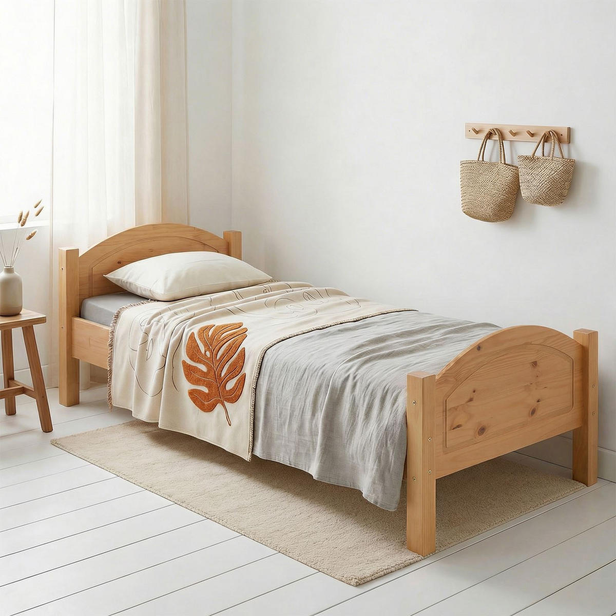 MASSIVHOLZBETT FLIMS 90x200 cm buchefarben - Buchefarben, Holz (90/200cm) - IDIMEX