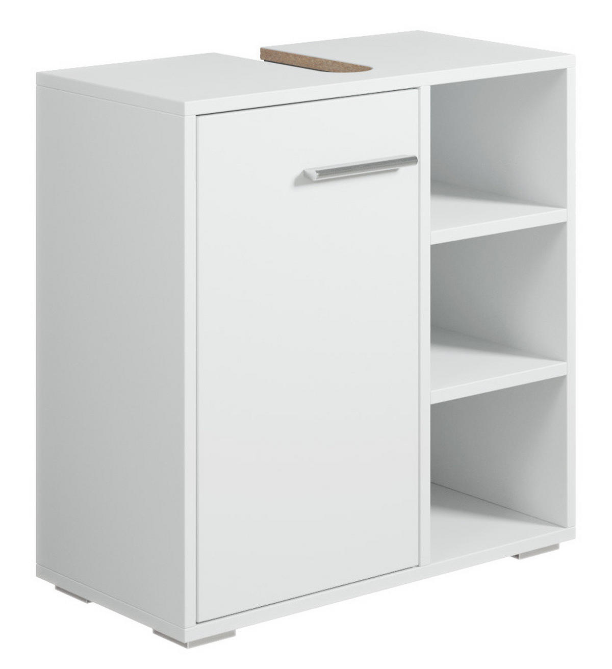 WASCHBECKENUNTERSCHRANK Neptunus 1 Tür Weiß - 60 x 30 x 60 cm - Weiß, Holz (60/60/28cm) - Badplaats