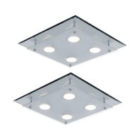 LED DECKENLEUCHTE Arena Silber Chrom - Silberfarben, Glas (34/34/8cm)