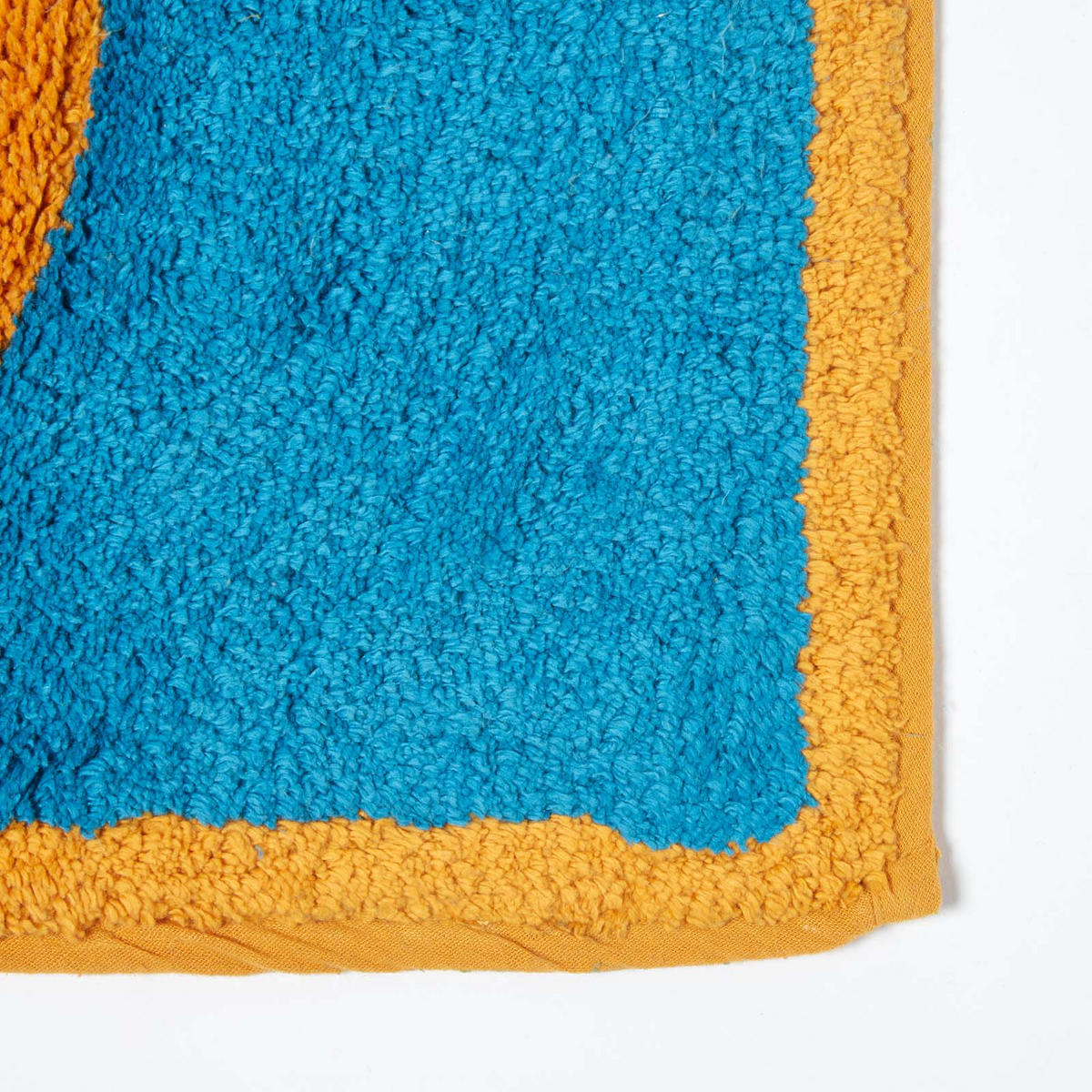 BADEMATTE Gummiente 45/75 cm, Baumwolle - Blau, Textil (45/75cm) - Homescapes