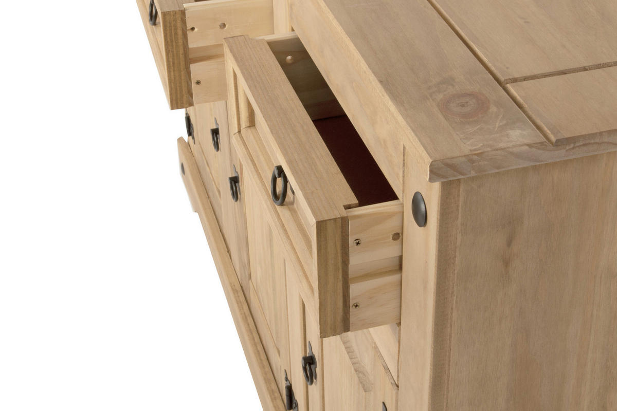 SIDEBOARD MEXICO - Beige/Naturfarben, Holz (132/84/44cm) - SAM