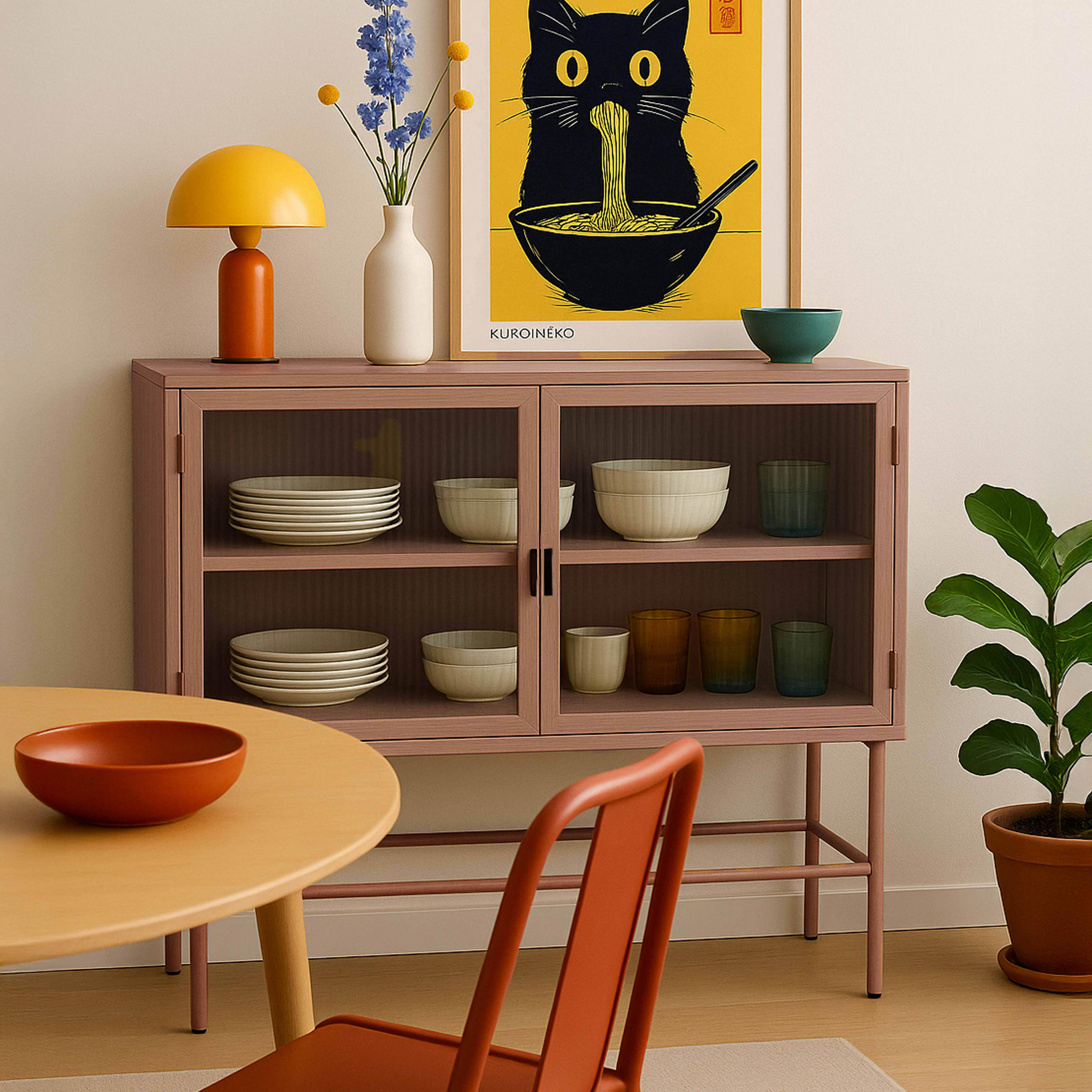 SIDEBOARD, Braun - Braun, Stein (43/90/110cm) - Oviala