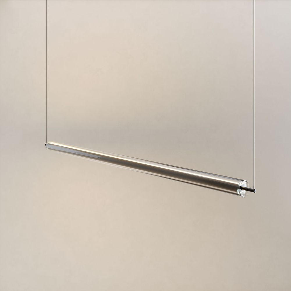 LED-HÄNGELAMPE Ranya Schwarz/Klar 160cm - Klar/Schwarz, Glas (160/7/7cm) - s.luce