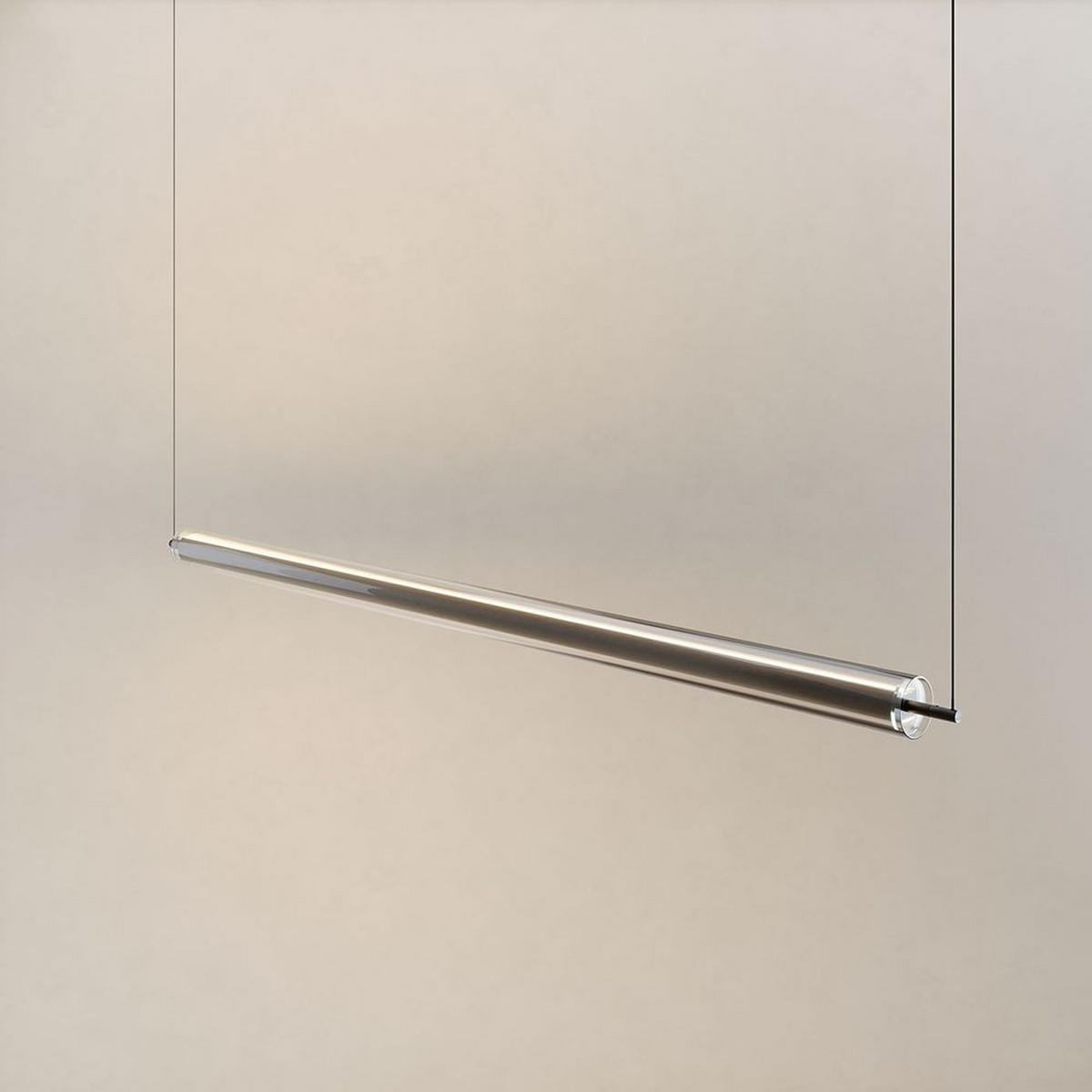 LED-HÄNGELAMPE Ranya Schwarz/Klar 160cm - Klar/Schwarz, Glas (160/7/7cm) - s.luce