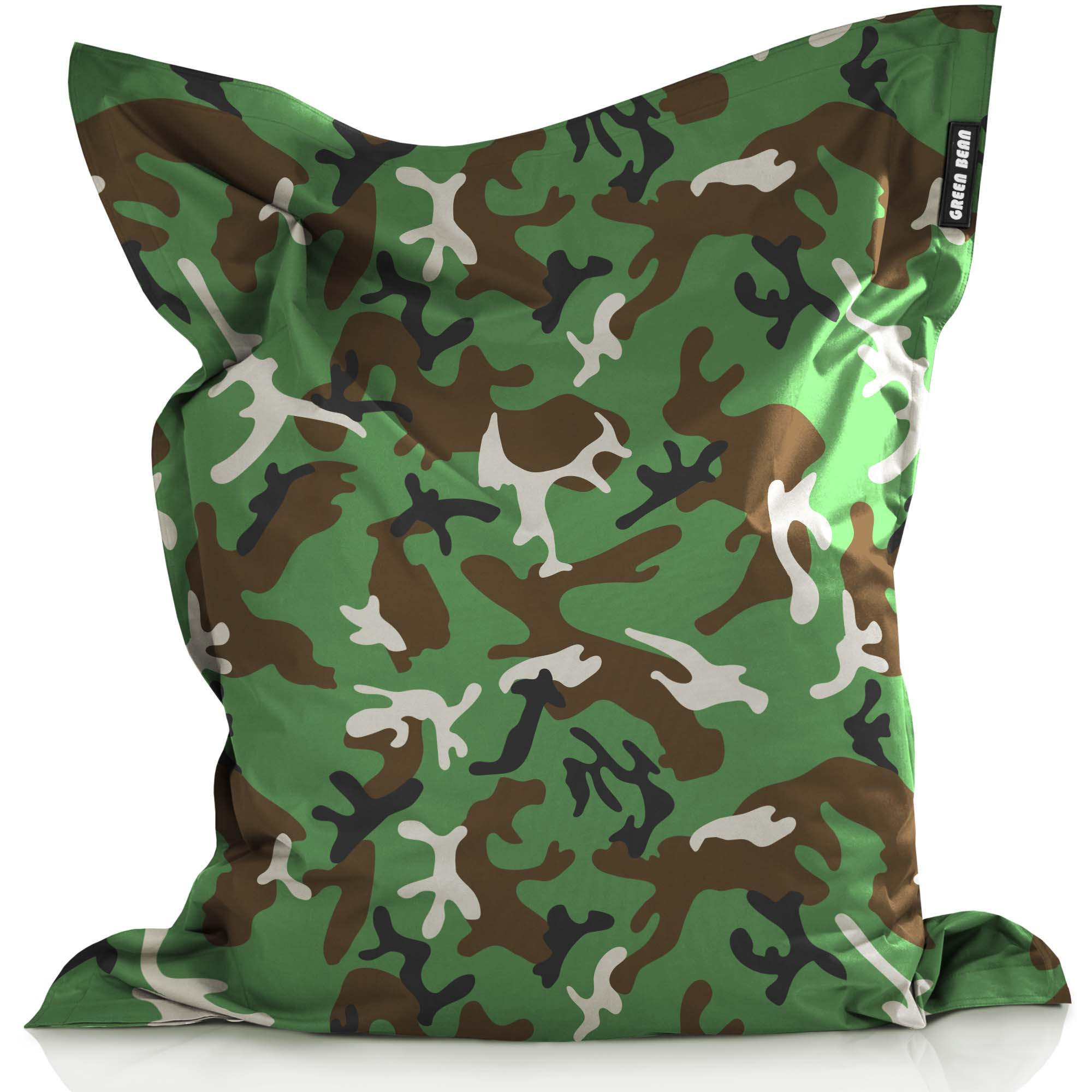 RIESEN-SITZSACK "Square" 140x180cm 380 L - Braun/Grün, Textil (140/25/180cm) - Green Bean