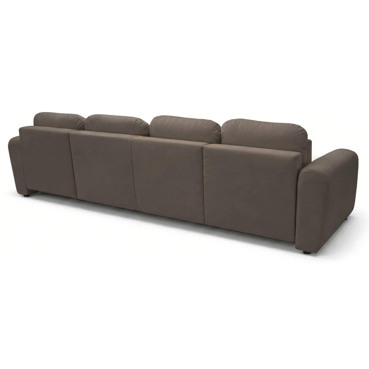 WOHNLANDSCHAFT Olido dunkelbeiger Samt - Schwarz/Cappuccino, Kunststoff/Textil (315/82/150cm) - Selsey