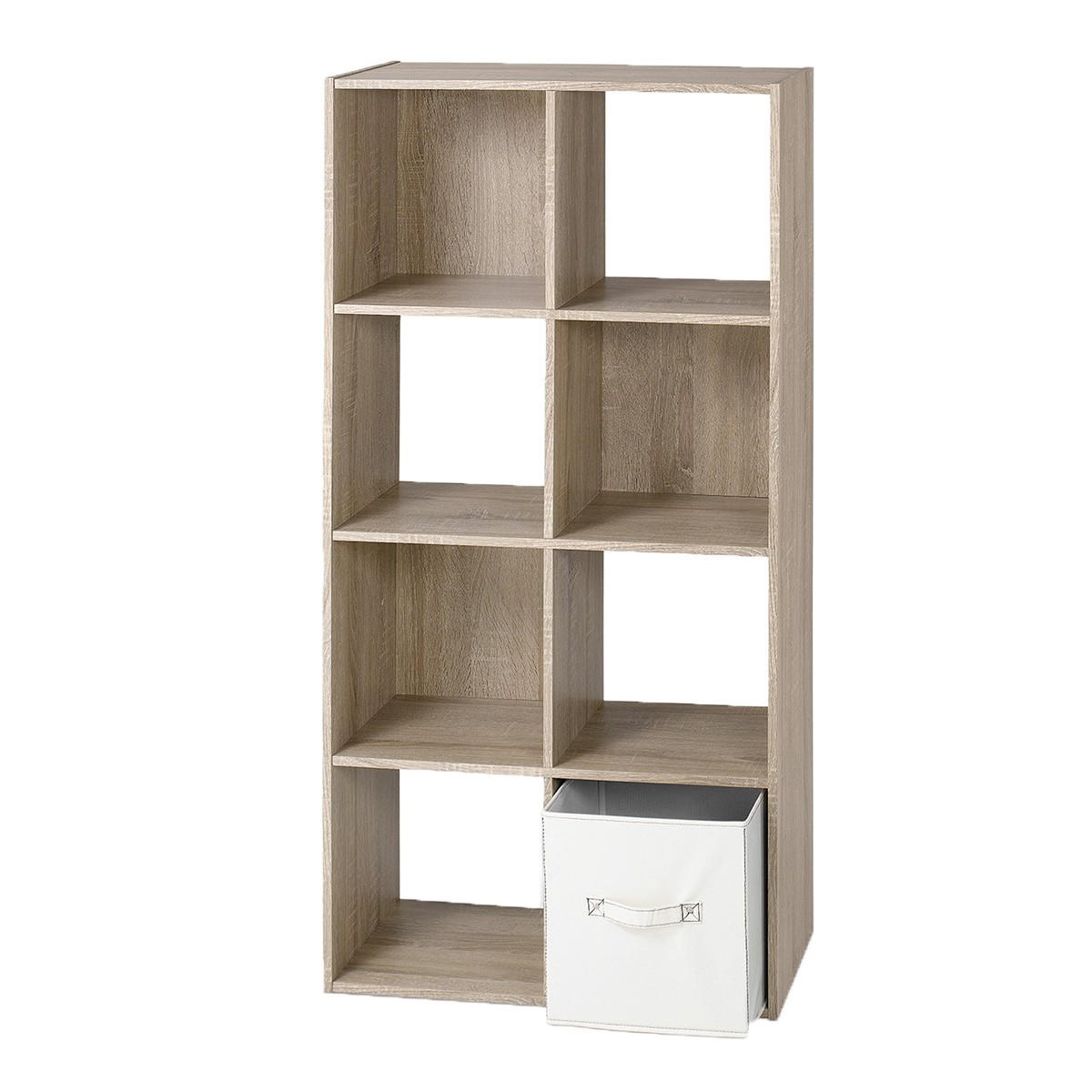 REGAL zur Aufbewahrung mit 8 Fächern - L62 x H123 cm - Eschefarben, Holzwerkstoff (62/123/29.5cm) - Calicosy